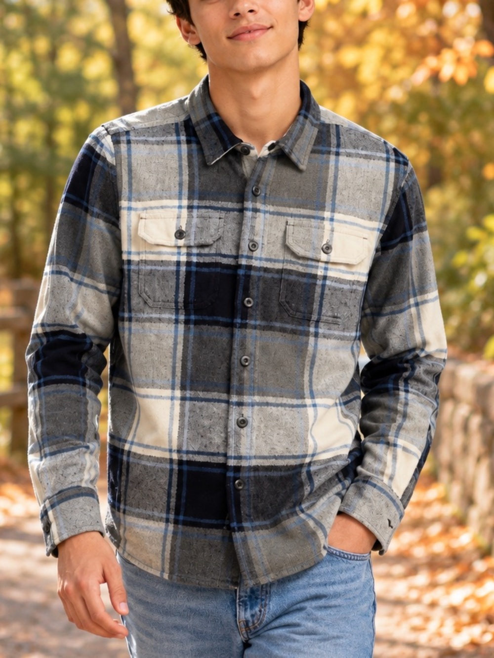 American Eagle Plaid Flannel Button Down Shirt Men’s S